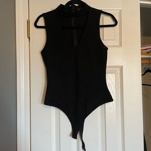 Black Sleeveless Bodysuit